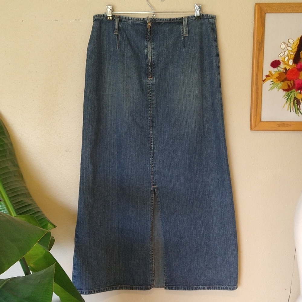 Old Navy Low Rise Denim Maxi Skirt